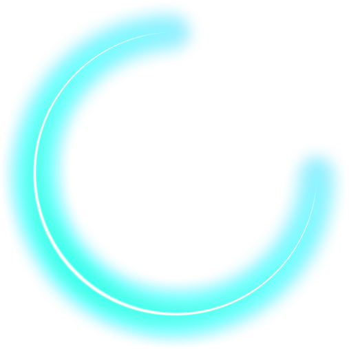 Glowing Blue Neon Half Circle